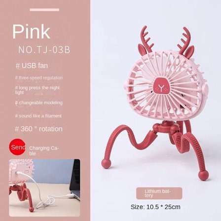 Barnvagnsfläkt Octopus Shape Tripod Clip Fläkt