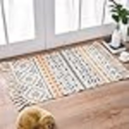 Matta, bomullsmatta, tvättbar, vävd matta (60 x 90 cm)