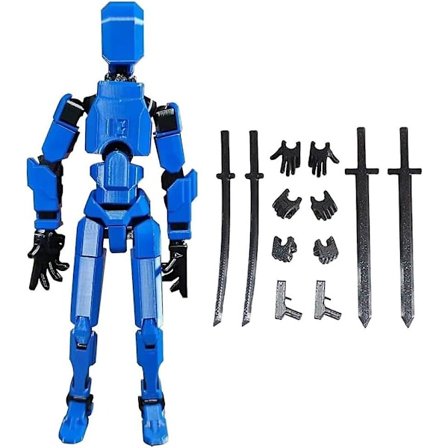 3D Titan T13 Multi-Jointed Action Figur Toy for Him -Blå