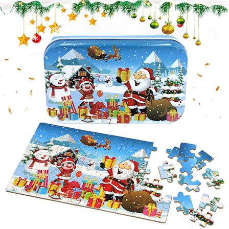 Christmas Puzzle, 60 Pieces, Wooden Jigsaw Puzzle, 22 x 14 cm