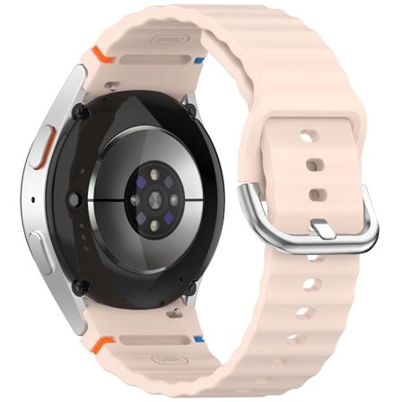 Galaxy Watch 5/5 Pro/6/7/FE Armband Silikon Wave Design Rosa