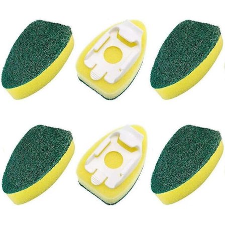 Opvaskebørste Refill Udskiftning Opvaskesvamp Hoveder Opvaskebørste Pads Køkkenvask Rengøringsværktøj til Køkkenrum Gulv Glas Rengøringsartikler