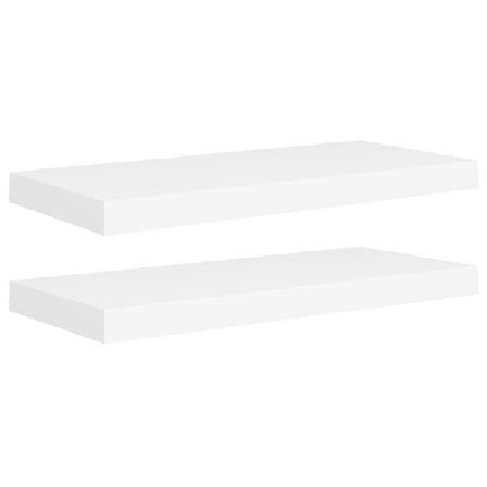 Vidaxl Svävande Vägghyllor 2 St Vit 60x23,5x3,8 Cm Mdf Vit