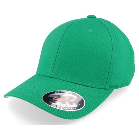 Flexfit - Pepper Green Flexfit Wooly Combed Flexfit Green Cap - @ Hatstore