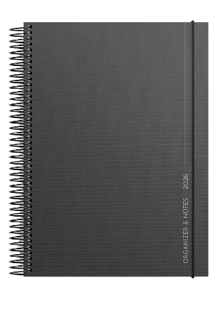 Burde Kalender 2026 Organizer & Notes svart Kalendrar 21,2x17x2,4