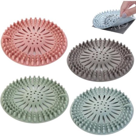 Avløpsplugg 4 stk Hårstopper Hårfanger Dusjsil Dusjfilter Hårfilter Dusjavløp Vaskesil Anti-hår Avløpsstopper Anti-tilstoppning