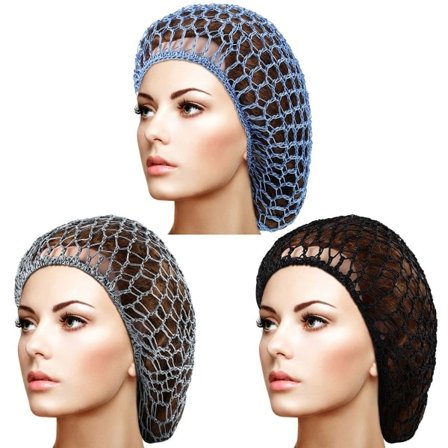 TG 3-pak Mesh Hårnet Blød Rayon Strikket Snood Hat Nattehue-XF17-