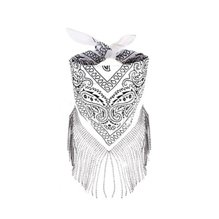 Huvudsjal Paljetter Scarf VIT