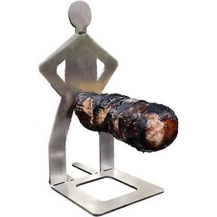 Grillpølseholder i rustfrit stål, 2024 Ny Sjov Metalholder, Genanvendelige Grillgaffel-pølseskinner til Grill, Udendørs Picnic Camping Grilla