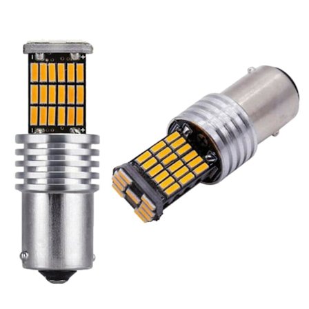 4 x 1156 Amber 7506 P21w LED-lampor Ba15s Gula Fram Bak Blinkersljus