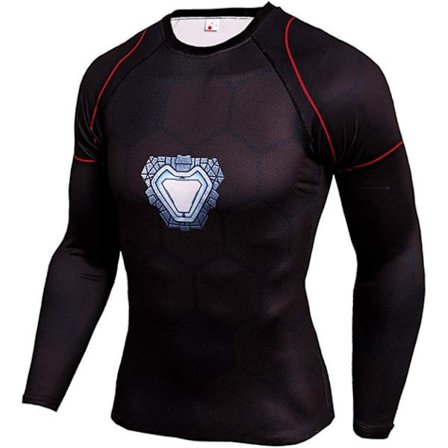 3D Superhelte Tætsiddende Hurtigtørrende Elastisk Sports Cosplay T-shirt Langærmet Kaptajn 1 Medium Iran 2 M