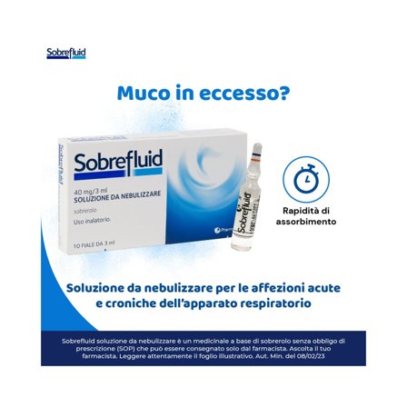 Sobrefluid Soluzione Da Nebulizzare 10 Fiale 40mg 3ml