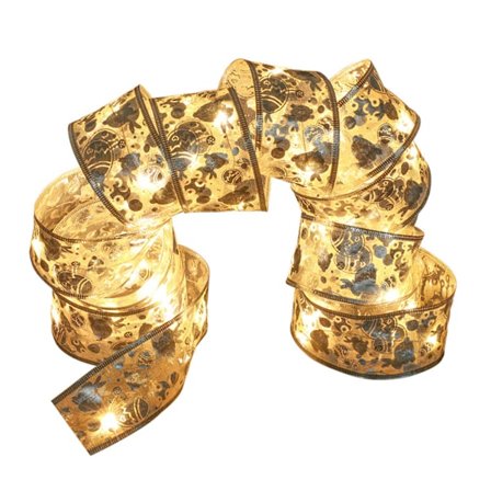 Dekorative LED Lyskæder med Bånd til Juletræ og Indendørs Festdekoration, Energibesparende Varm Hvid