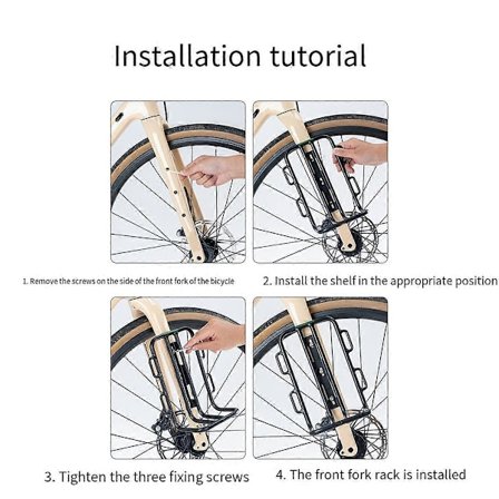 Sykkel Gaffel Hylle foran med Sykkel Gaffelveske Landeveissykling Stativ Lastbærende Bagasje Bærbar Sykkelveske Tilbehør