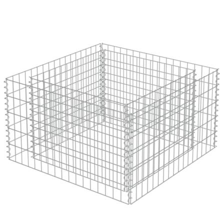 Vidaxl Planteringsgabion Upphöjd Galvaniserat Stål 90x90x50 Cm Silver