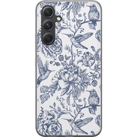 Kompatibelt Mobildeksel til Samsung Samsung Galaxy S24 Blomster & Fugler - Romantiskt Vintage-stil Mønster