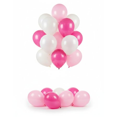 Ballonger Rosa Vit Ljusrosa 27 Ballonger - Bröllop, Dekoration, Födelsedagsballonger, Latexballonger, Heliumballonger, Festballonger