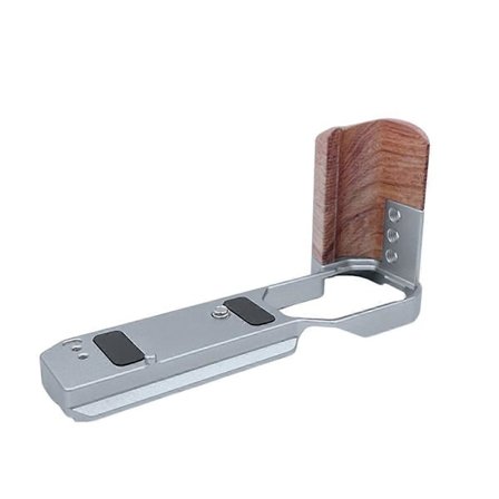 Til Quick Release L Plade Træ Sidehåndtag Beslag Håndgreb Digitalkamera Tripod Tilbehør Sølv