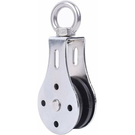 Heberulle, 300 kg, lydløs remskive, roterbar løfteøye i rustfritt stål, løftehjelp for rullende kroppsbygging-fitness