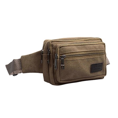 Stor mageveske i khaki for løping, fotturer, reiser og trening