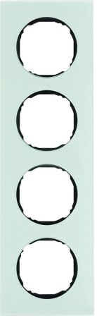 Hager 10142609 Dekkramme R.8, glass, hvit 4 rom, Strømbrytere & vegguttak