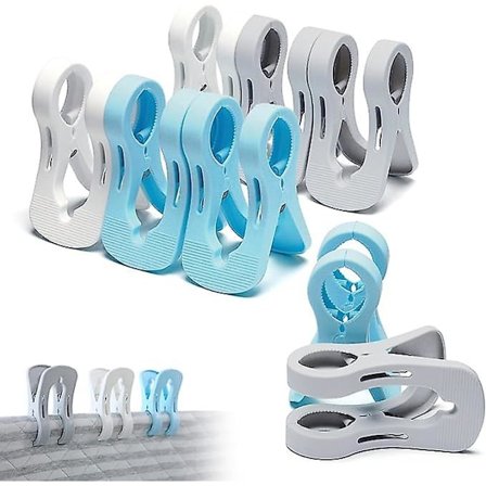 8-pack stora klädnypor strandhandduk klädnypor super vindbeständiga lämpliga för strandhanddukar, strandklämmor, sockklämmor