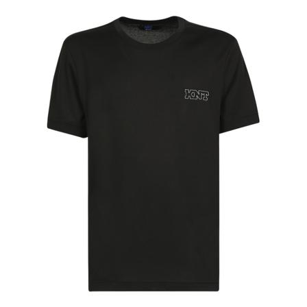 Kiton, Kiton basic line T-shirt with logo Zwart, Heren, Maat:L