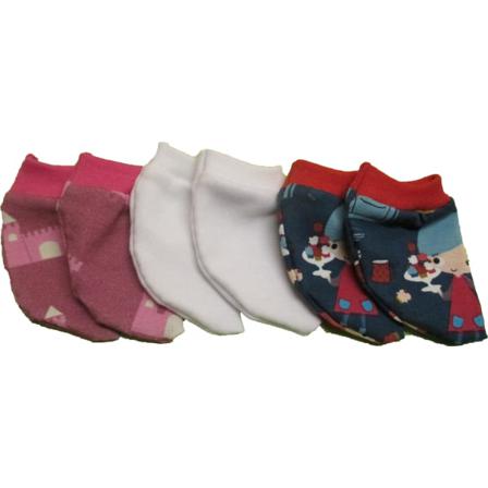 3-pack Sockor Rosa/vit/blågrön Trikå Till Baby Born/skrållan