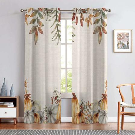 2st Printed Multi-mönster Grommet Thanksgiving Gardiner