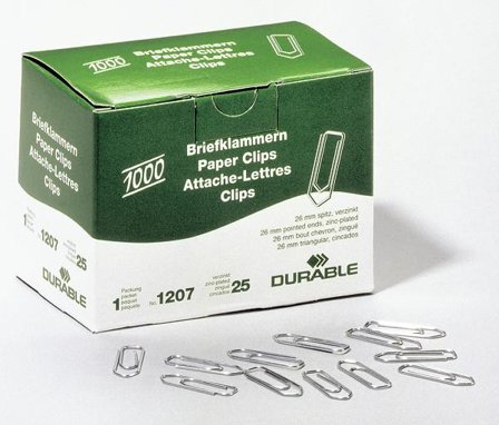 DURABLE 1207-25 Paper Clip Zinc Steel