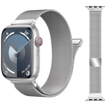 Armbånd Milanese Loop Kompatibel Apple Watch 42/44/45 mm Sølv Sølv
