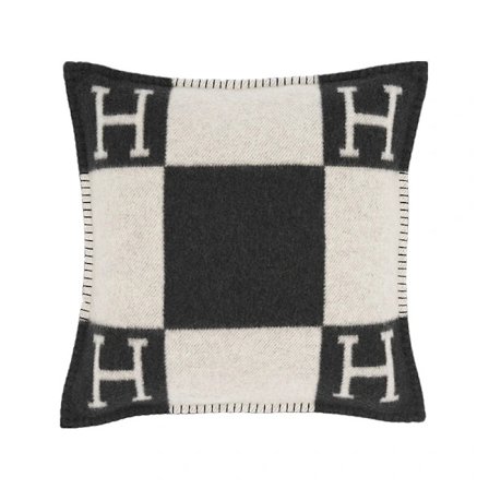 Nordisk H-formet korsryggpute for sofa og bil - Svart ullstrikk