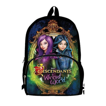 3 st Descendants 3 Ryggsäck Flickor Pojkar Pennfodral Skolväska Anime Cartoon Ryggsäck Laptop Laptop Present Till Barn (FMY)