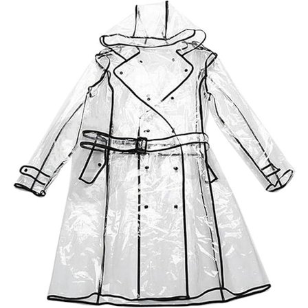 Bærbar vandtæt regnfrakke til kvinder, gennemsigtig genanvendelig regnfrakke