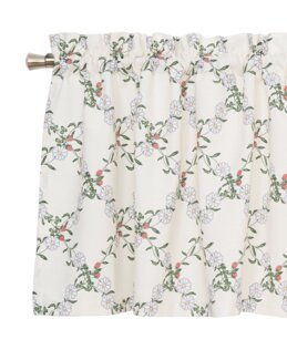 Gardinkappe Louise med blomster Off-white