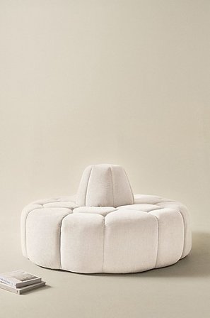 Jotex - Poef ø 140 Cm Buitenkant: Champagnekleurig Leer/binnenkant: Offwhite Fluweel Buitenkant: Champagnekleurig leer/binnenkant: Offwhite fluweel - 