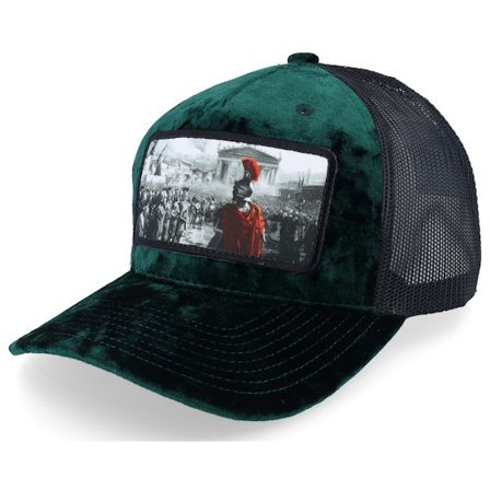 Calza Pennello - Grønn trucker Caps - Spartan King Velvet Green/Black A-Frame Trucker @ Hatstore