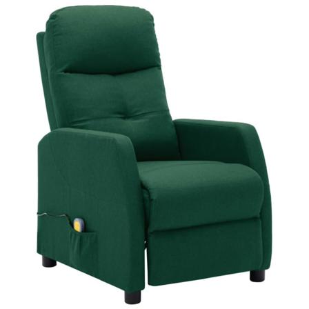 Vidaxl Massagefåtölj Mörkgrön Tyg Grön