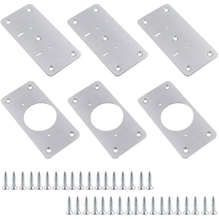 6 stycken (3,5 * 1,9 tum) gångjärnsreparationsplattor med fixeringsskruv