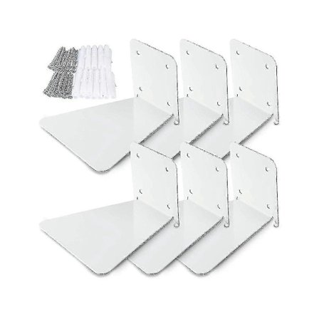 Osynlig Flytande Bokhylla Flytande Bokorganisatör Väggmonterad Perforerad Bokhållare Passar Vit [db]