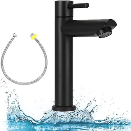 Vaskemixer, baderomsmixer, moderne vaskemixer, rustfritt stål baderomsmixer, kaldt vann bare