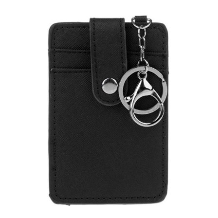 Kätevä korttikotelo avaimenperällä - Useita värejä Musta - varastossa