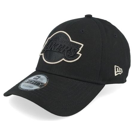 New Era - NBA Svart adjustable Keps - Los Angeles Lakers Team Outline 9FORTY Black/White Adjustable @ Hatstore