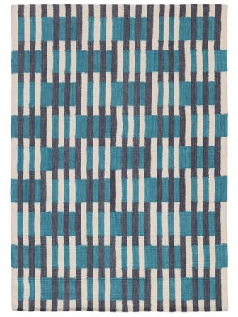 Lille Challi Tæppe - Blå 140X200 Moderne Stil