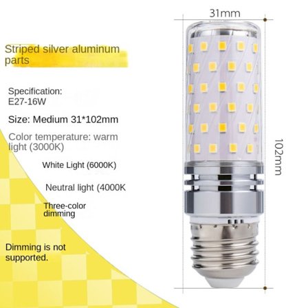 LED lys pære Ingen Flimmer Lys E27-16W E27-16W
