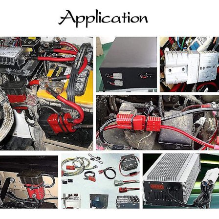 2 stk 350A 2AWG Batteri Strømkontakt Kabel Rask Tilkobling Frakobling Kit For Anderson Kontakt Fo