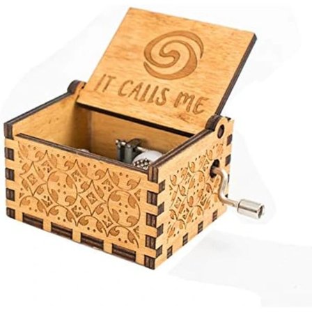 Puinen soittorasia kaiverruksella 'IT CALLS ME' - Vintage-lahja syntymäpäiväksi tai jouluksi - Soittorasia pojille ja lapsille (It Calls Me)