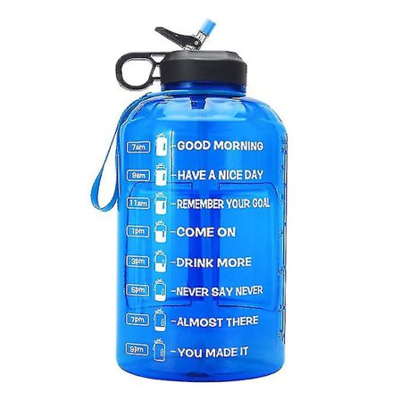 En 3,78-liters vannflaske med stor kapasitet og tidsmarkeringer, inspirerende og motiverende.