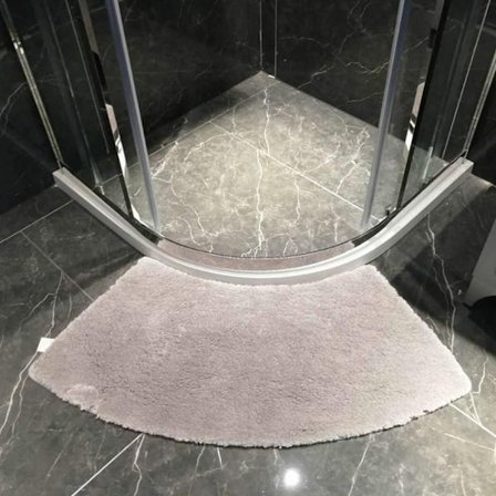 Badmatte, liten kvartalsrund dusjmatte, mikrofiber, superabsorberende sklisikker komfortabel badematte vegg av B