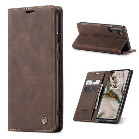 CaseMe OnePlus Nord vintage-kotelo - Kahvi